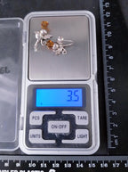 Antique Sterling Silver Carnelian Thistle Earrings - Screw Backs - 3.4g