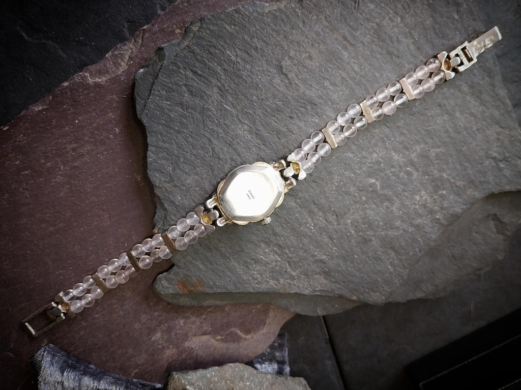 Chateau Sterling Silver Bracelet WATCH with Marcasite Opening Front 18cm - 27.8g