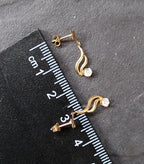 Vintage 9ct Gold Twist DROP EARRINGS - Dangling - 0.6g