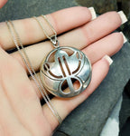 Vintage Large KIT HEATH Necklace Pendant - Sterling Silver 18" - 8.5g