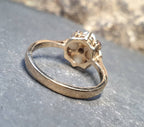 9ct GOLD Fire Opal & Garnet Ring - Size uk O (us 7) - Hallmarked - 2.6g
