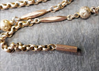 Antique Victorian 9ct GOLD Belcher Chain with Ball Bead and torpedo links 19" - 6.3g