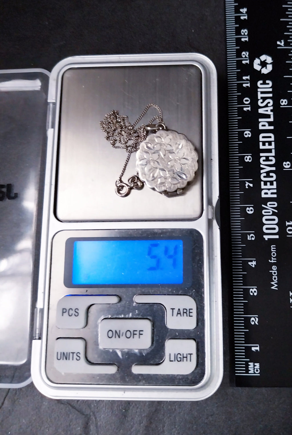 Georg Jensen SILVER LOCKET Necklace - Scalloped Circle with 4 flowers on 18" Chain - 5.4g
