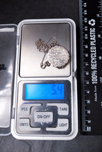 Georg Jensen SILVER LOCKET Necklace - Scalloped Circle with 4 flowers on 18" Chain - 5.4g