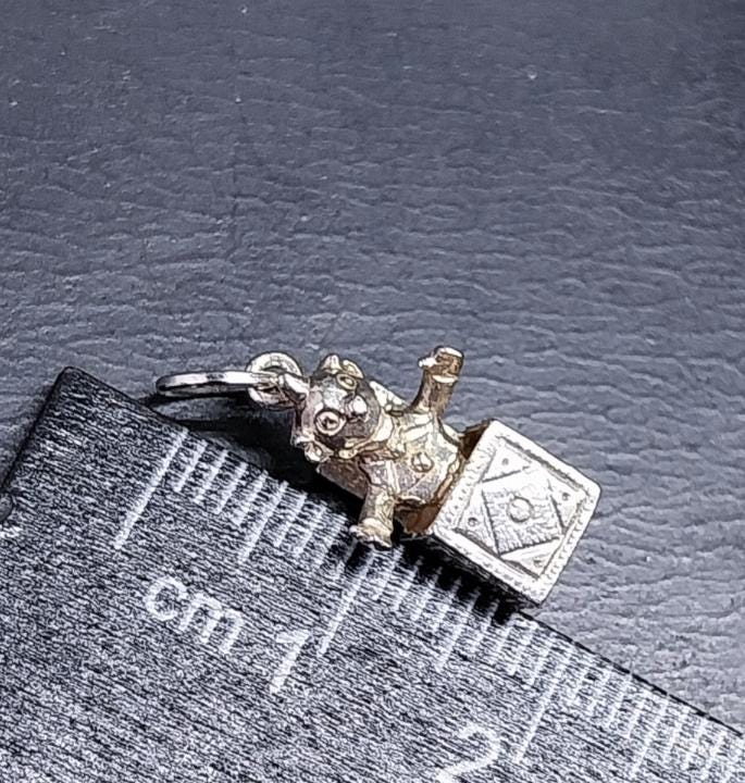 Sterling Silver Jack in a Box Toy Charm for Bracelet or Pendant - 2g