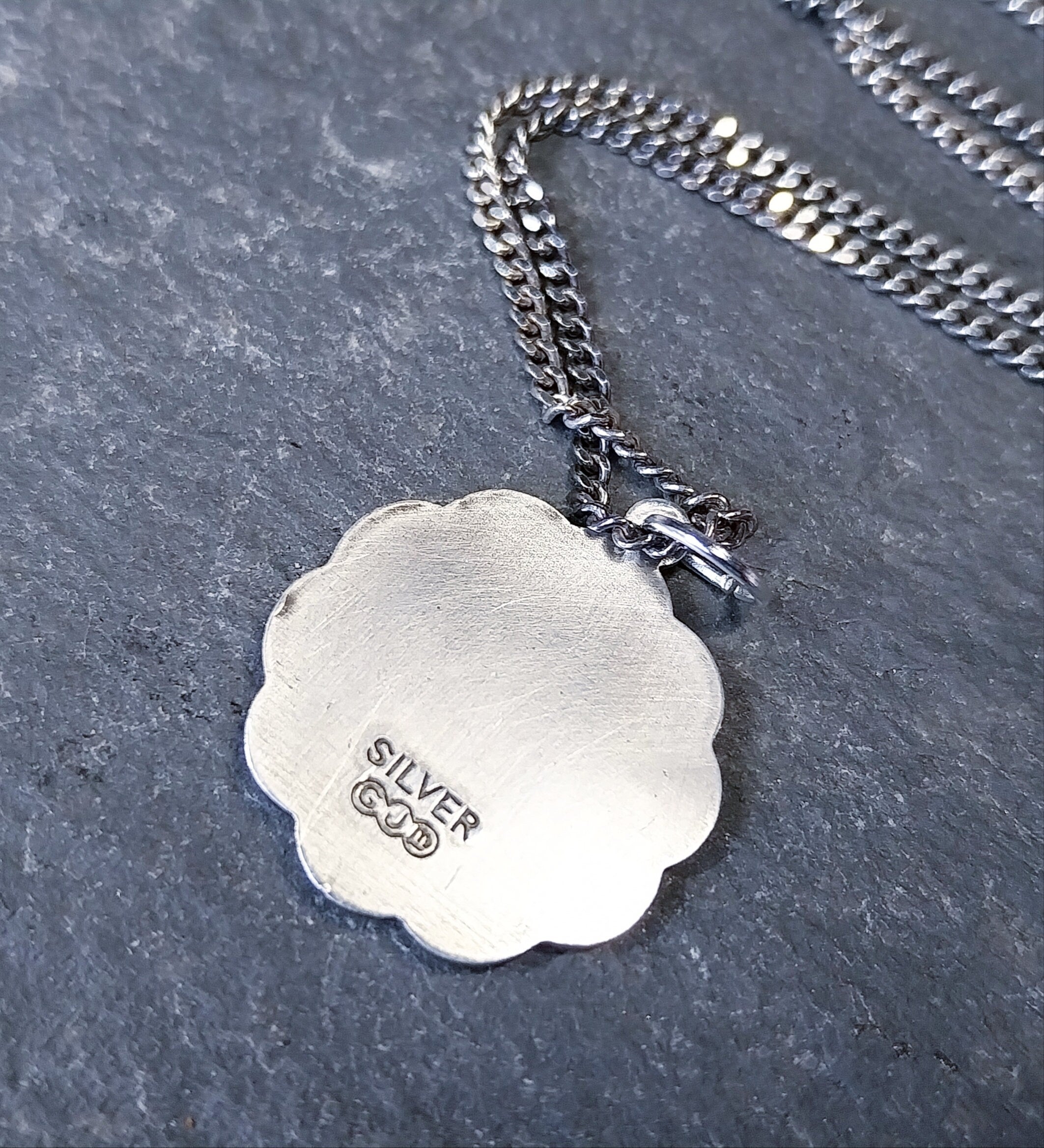 Vintage Georg Jensen St CHRISTOPHER Necklace Pendant on 18" Chain - 7.4g