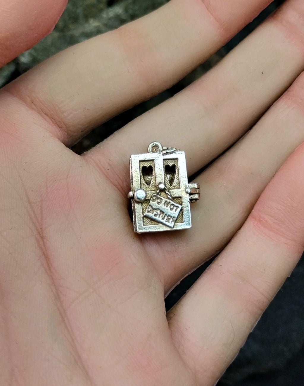 Vintage SILVER Wedding BOOK Album Bracelet Charm - Opening Pendant Locket - 4.2g