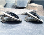 Vintage Art Deco 800 Continental Silver Earrings - Clip On studs - 11.8g