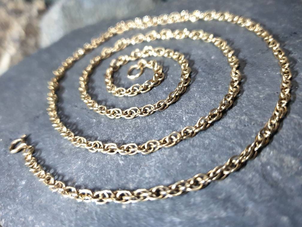 Vintage 9ct GOLD Multi Link Chain Necklace, 18" - 5.5g