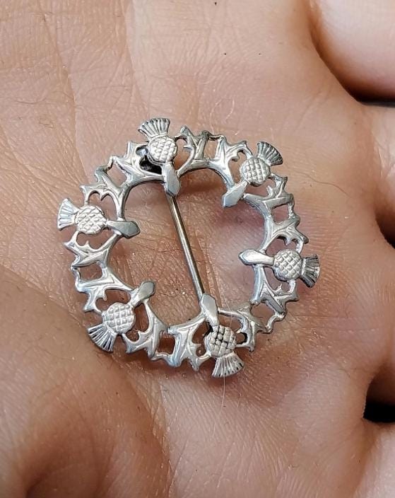 ORTAK SILVER THISTLE Brooch - Malcolm Gray Scottish Sterling Silver - 3.1g