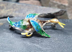 Vintage Silver and Enamel Flying Duck BROOCH - Retro, Kitsch - 4.8g