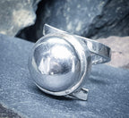 Vintage Modernist Silver Ring - Harold Nielsen? Art Deco - uk size K (Us size 5.5) - 6.5g