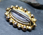 Antique 9ct GOLD Locket BROOCH - Seed Pearls and Coral - 5.8g