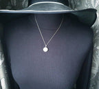 Vintage SILVER Circle LOCKET with Star on 18" Chain - 3.1g
