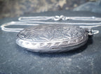 Vintage Large IVY LEAF LOCKET - Sterling Silver Hallmarked with 24" Chain - 11.5g