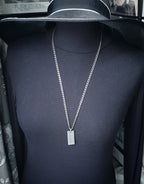 Heavy Silver INGOT PENDANT 1977 on Curb Chain Necklace - 24" Long Fully Hallmarked - 26g