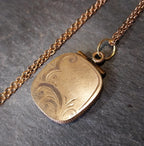ANTIQUE Rectangular Oval LOCKET - Pinchbeck Gilt on 18" Chain - 7.9g
