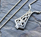 Vintage Sterling Silver Celtic PENDANT NECKLACE on 16" - 8.3g