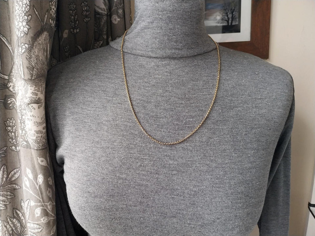 Vintage 9ct GOLD BELCHER Chain Necklace, 23" Long  Hallmarked - 6.8g