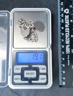 Vintage SILVER LINK BRACELET with 1885 3 Pence Coin Charm 17cm - 19.1g