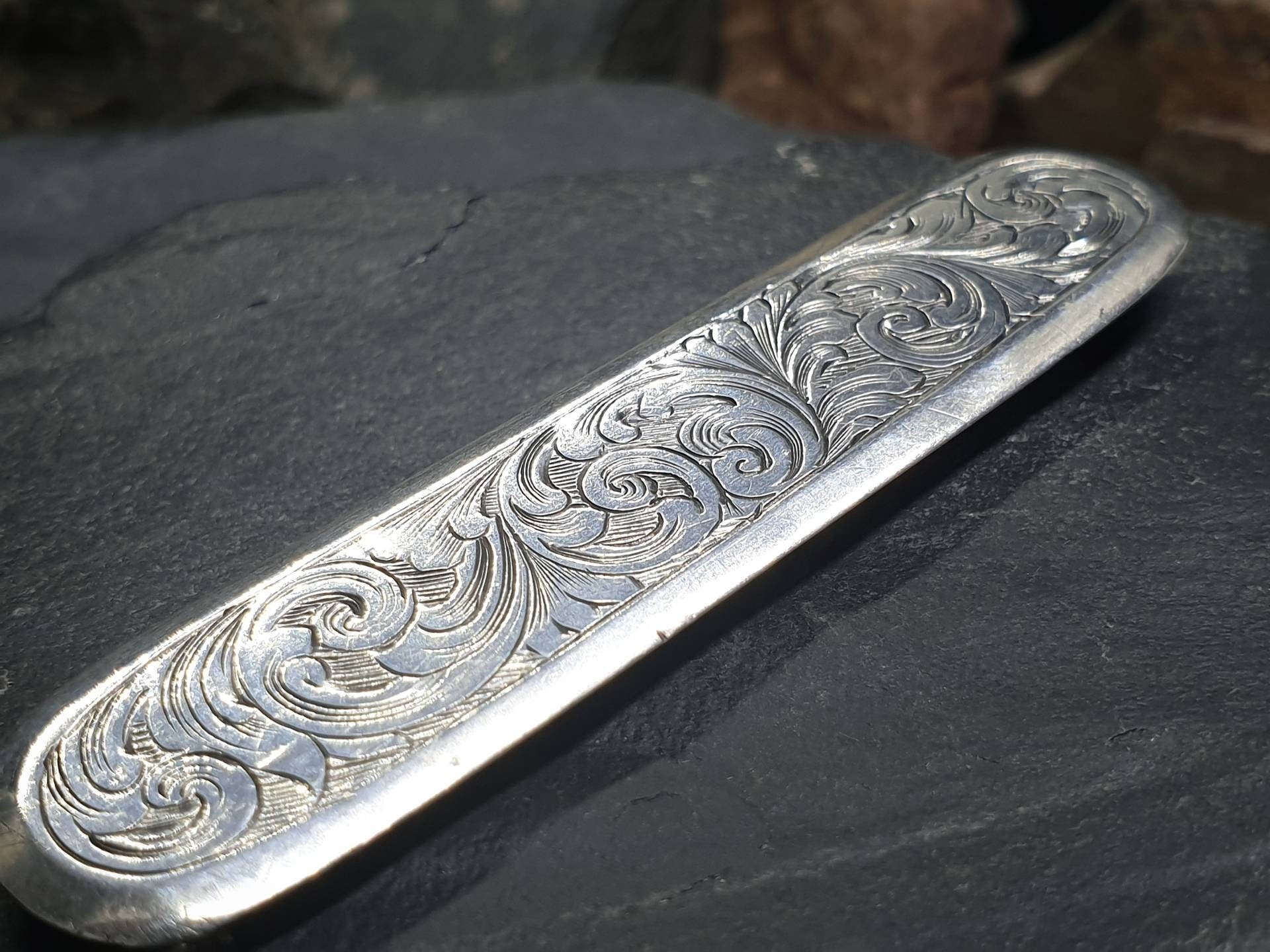 Antique Victorian Sterling Silver BROOCH - Etruscan Style - 11.2g