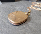 ANTIQUE Rectangular Oval LOCKET - Pinchbeck Gilt on 18" Chain - 7.9g