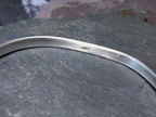 Vintage Sterling SILVER BANGLE Bracelet - with Green Agate Gemstone - 21.8g