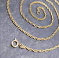 Vintage 9ct GOLD Prince of Wales Rope Chain Necklace, 18" - 3.6g