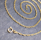 Vintage 9ct GOLD Prince of Wales Rope Chain Necklace, 18" - 3.6g