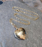 9ct Gold HEART LOCKET Necklace, with diamond on 16" Chain - 2.6g