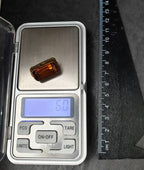 Antique VICTORIAN  BROOCH -  with Brandy Citrine Gemstone Pinchbeck Pin 6g