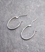 Vintage 9ct White Gold Medium HOOP EARRINGS - 20mm  - 1.2g