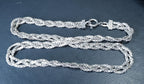 STERLING SILVER Braided Twist Choker Chain - 15" Long - 16.1g