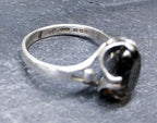 Vintage SILVER RING with Smoky Quartz - uk size L (us 5.75) - 2.2g