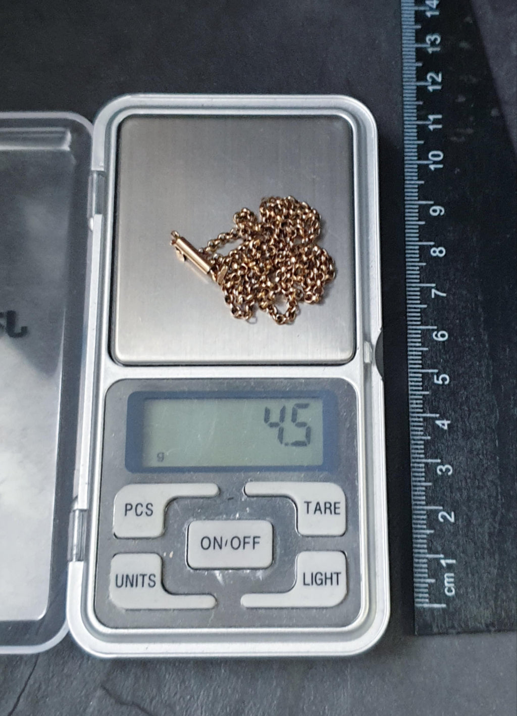 Antique 9ct ROSE GOLD BELCHER Chain Necklace with Barrel Clasp - 20" - 4.5g