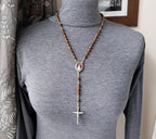 Vintage ROSARY BEADS with Crucifix - 22" Necklace - 18.7g