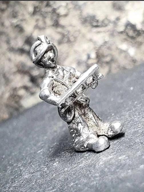Vintage SILVER CLOWN CHARM - Circus, Creepy, Bracelet Charm 4.1g