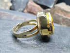 Vintage LOCKET WATCH RING - Butterfly Swissam Gold Plated - Size Adjustable - 12.1g
