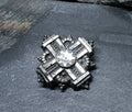 VICTORIAN SILVER Star CROSS Brooch - Celtic Cross - 1883 - 2.8g