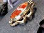 Victorian Large SWIVEL LOCKET BROOCH with Banded Agate & Peacock Panels - 31.5g