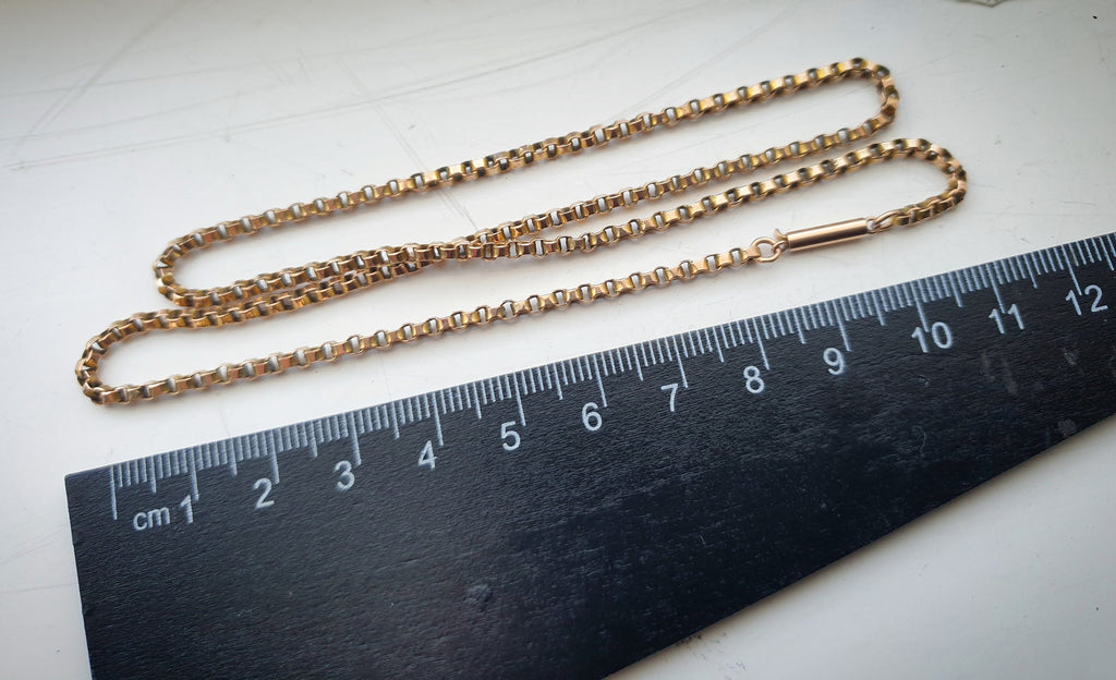 Antique Victorian 9ct GOLD ROLO BELCHER Chain Necklace with Barrel Clasp - 18" - 8.6g