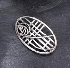 Sterling SILVER Oval Celtic ROSE Brooch - Carrick Jewellery 5.3g