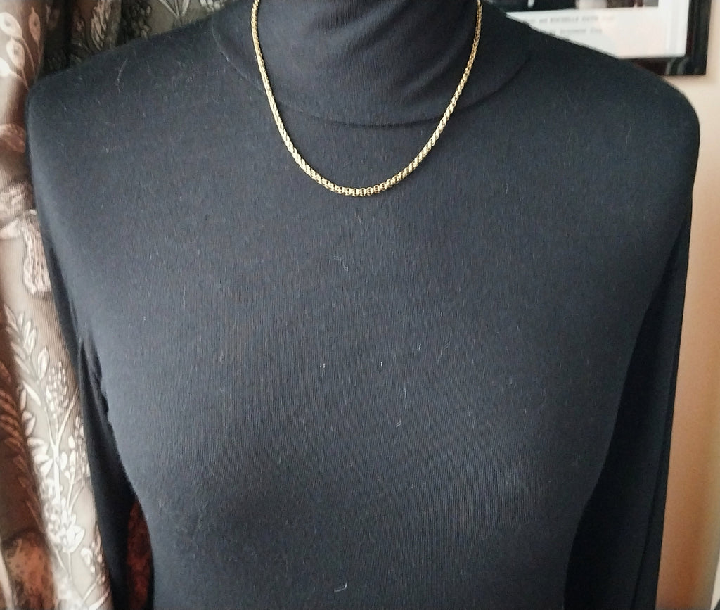 Antique 9ct GOLD ROLO BELCHER Chain Necklace with Barrel Clasp - 18 1/4" - 6.4g