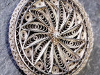 Antique Silver FILIGREE STAR Brooch - Sterling Pin - 7.8g