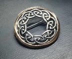 SILVER CELTIC Infinity Knot Brooch with Rose Surround - 4.8g
