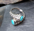 TURQUOISE Snake RING Sterling Silver - uk size N (us 6.5) - 6.5g