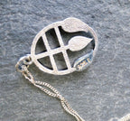 Sterling Silver CELTIC Cecily Leaf Pendant Necklace & 18" Chain - 4.3g