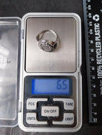 Vtg SILVER POISON LOCKET Ring - (secret compartment) Size uk M  (us 6) - 6.5g