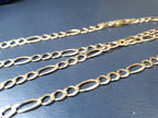 Vintage 9ct GOLD FIGARO Chain Necklace, 22" Long  Hallmarked - 8.8g
