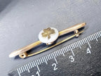 Vintage Three Leaf Clover Brooch -  on Mother of Pearl - 1.9g
